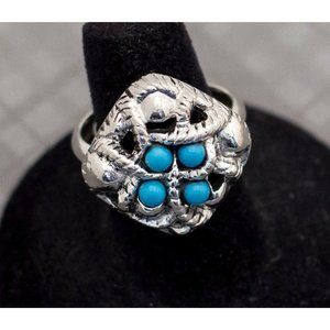 Vintage Boho Silver Tone Ring Size 8 by Avon G9